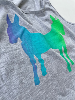 The Aurora Borealis | PUSH Apparel Exclusive Tank Top Close up look of this amazing colorful logo